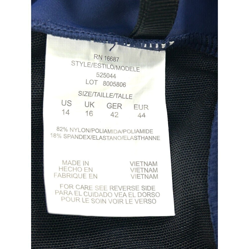 New Womens Swim Bottom Navy Boy Shorts Size 14 Summer Beach Vacation 1043H3 - Picture 8 of 9